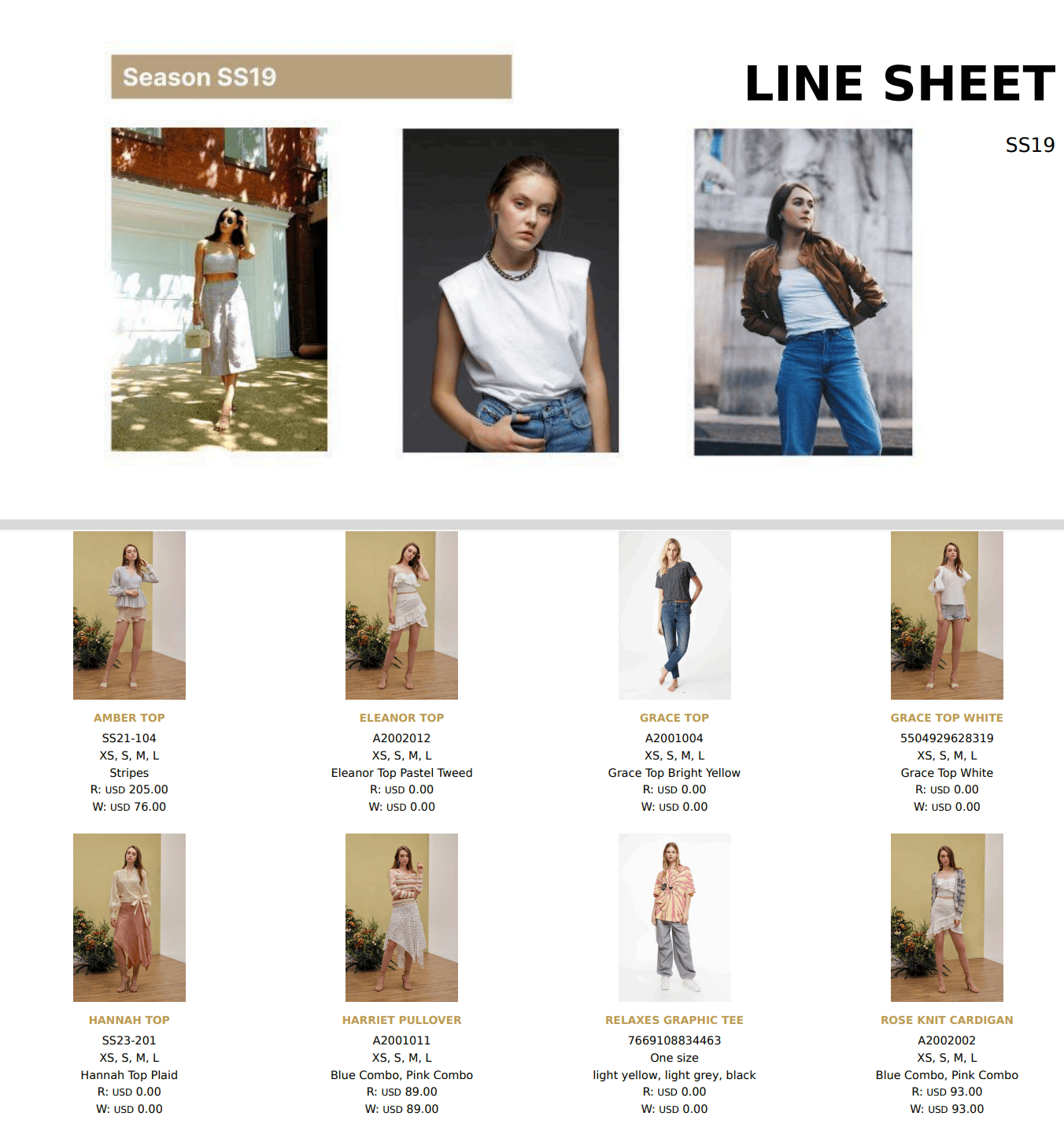 Sandstone linesheet template