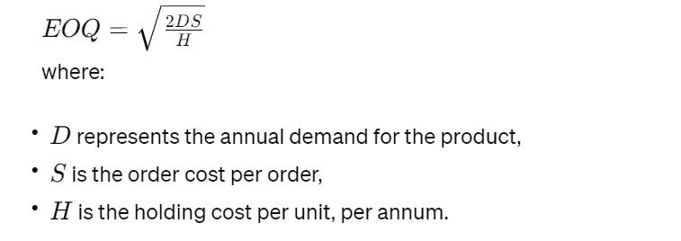 economic order quantity formula